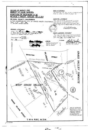 Click to see Record of Survey Book 10, pg. 110 (1988) of Nevada County Recorders Survey Maps Book 10