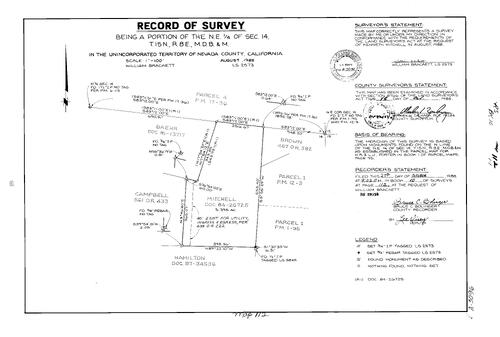 Click to see Record of Survey Book 10, pg. 112 (1988) of Nevada County Recorders Survey Maps Book 10