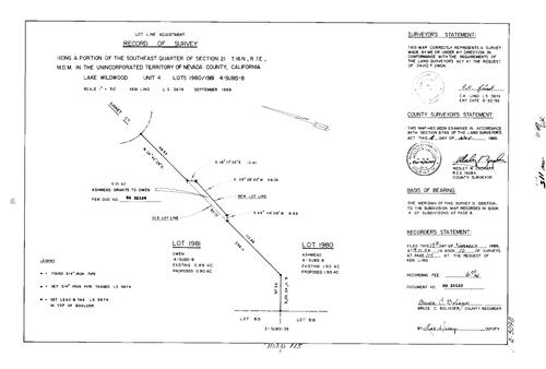 Click to see Record of Survey Book 10, pg. 115 (1988) of Nevada County Recorders Survey Maps Book 10