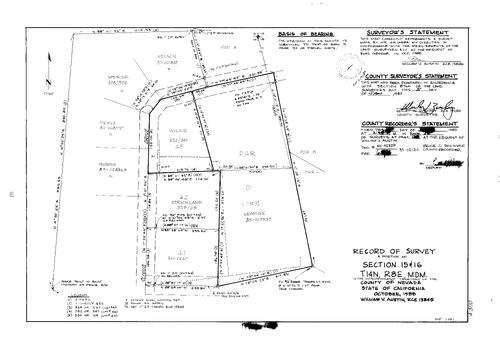 Click to see Record of Survey Book 10, pg. 128 (1989) of Nevada County Recorders Survey Maps Book 10