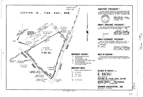 Click to see Record of Survey Book 10, pg. 131 (1989) of Nevada County Recorders Survey Maps Book 10