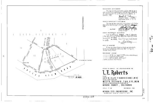 Click to see Record of Survey Book 10, pg. 133 (1989) of Nevada County Recorders Survey Maps Book 10