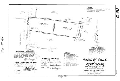 Click to see Record of Survey Book 10, pg. 134 (1989) of Nevada County Recorders Survey Maps Book 10
