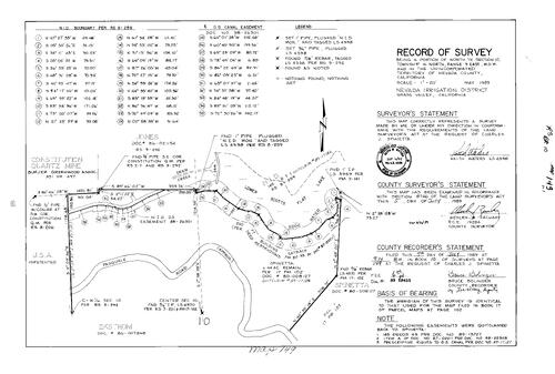 Click to see Record of Survey Book 10, pg. 149 (1989) of Nevada County Recorders Survey Maps Book 10