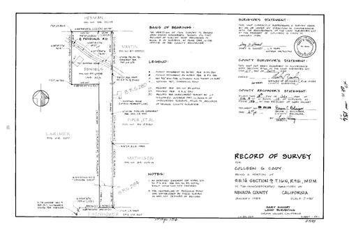 Click to see Record of Survey Book 10, pg. 156 (1989) of Nevada County Recorders Survey Maps Book 10