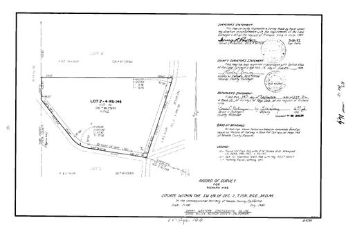 Click to see Record of Survey Book 10, pg. 166 (1989) of Nevada County Recorders Survey Maps Book 10