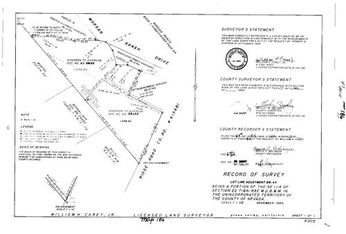 Click to see Record of Survey Book 10, pg. 186 (1989) of Nevada County Recorders Survey Maps Book 10