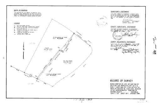 Click to see Record of Survey Book 10, pg. 189 (1990) of Nevada County Recorders Survey Maps Book 10