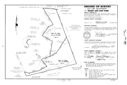 Click to see Record of Survey Book 10, pg. 190 (1990) of Nevada County Recorders Survey Maps Book 10