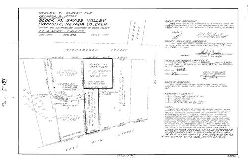 Click to see Record of Survey Book 10, pg. 197 (1990) of Nevada County Recorders Survey Maps Book 10
