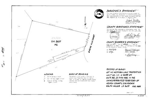 Click to see Record of Survey Book 10, pg. 201 (1990) of Nevada County Recorders Survey Maps Book 10