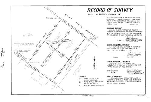 Click to see Record of Survey Book 10, pg. 207 (1990) of Nevada County Recorders Survey Maps Book 10