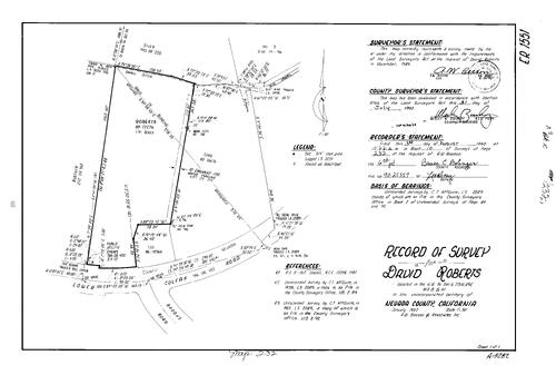 Click to see Record of Survey Book 10, pg. 232 (1990) of Nevada County Recorders Survey Maps Book 10