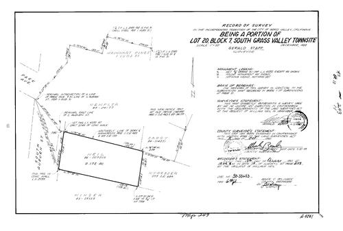Click to see Record of Survey Book 10, pg. 249 (1990) of Nevada County Recorders Survey Maps Book 10