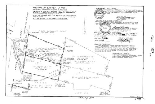 Click to see Record of Survey Book 10, pg. 277 (1991) of Nevada County Recorders Survey Maps Book 10