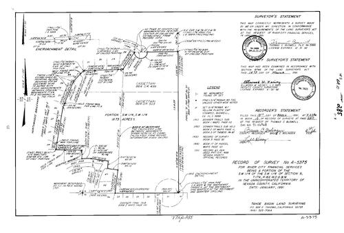 Click to see Record of Survey Book 10, pg. 285 (1991) of Nevada County Recorders Survey Maps Book 10