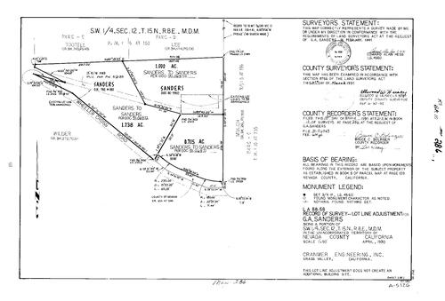 Click to see Record of Survey Book 10, pg. 286 (1991) of Nevada County Recorders Survey Maps Book 10