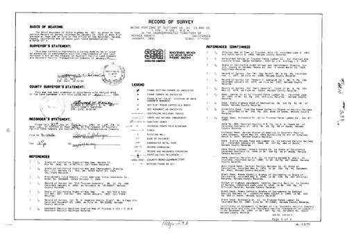 Click to see Record of Survey Book 10, pg. 293 (1991) of Nevada County Recorders Survey Maps Book 10