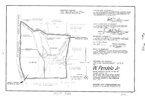 Click to see Record of Survey Book 10, pg. 305 (1991) of Nevada County Recorders Survey Maps Book 10