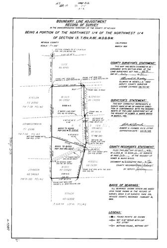 Click to see Record of Survey Book 10, pg. 312 (1991) of Nevada County Recorders Survey Maps Book 10
