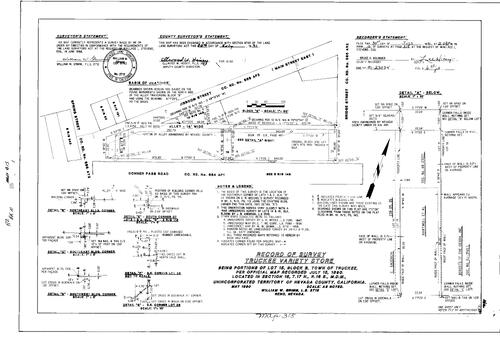 Click to see Record of Survey Book 10, pg. 315 (1991) of Nevada County Recorders Survey Maps Book 10