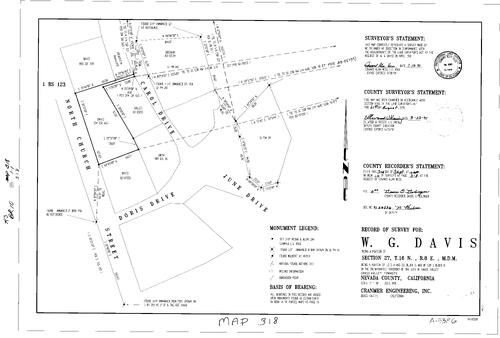 Click to see Record of Survey Book 10, pg. 318 (1991) of Nevada County Recorders Survey Maps Book 10