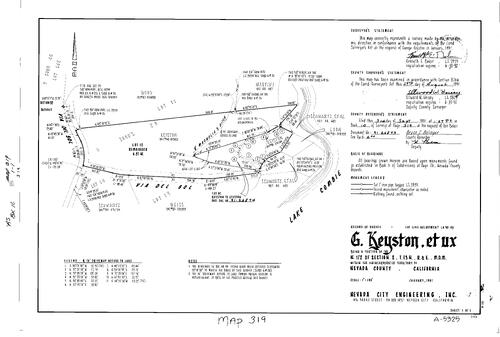 Click to see Record of Survey Book 10, pg. 319 (1991) of Nevada County Recorders Survey Maps Book 10