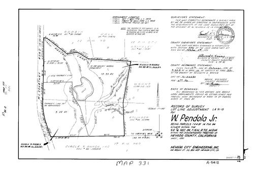 Click to see Record of Survey Book 10, pg. 331 (1991) of Nevada County Recorders Survey Maps Book 10