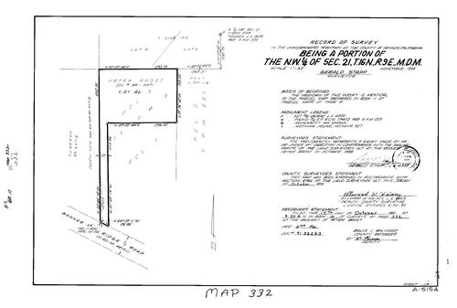 Click to see Record of Survey Book 10, pg. 332 (1991) of Nevada County Recorders Survey Maps Book 10