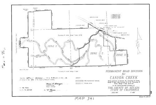 Click to see Record of Survey Book 10, pg. 341 (1991) of Nevada County Recorders Survey Maps Book 10