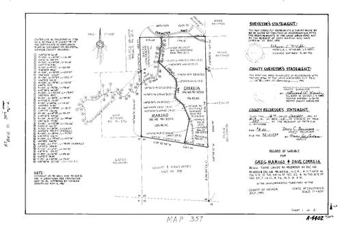 Click to see Record of Survey Book 10, pg. 357 (1992) of Nevada County Recorders Survey Maps Book 10