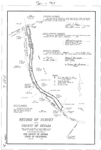Click to see Record of Survey Book 11, pg. 006 (1992) of Nevada County Recorders Survey Maps Book 11