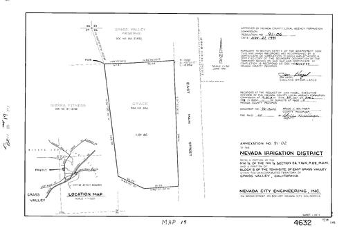Click to see Record of Survey Book 11, pg. 019 (1992) of Nevada County Recorders Survey Maps Book 11