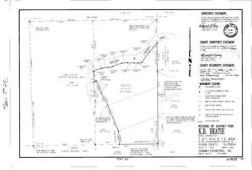 Click to see Record of Survey Book 11, pg. 025 (1992) of Nevada County Recorders Survey Maps Book 11