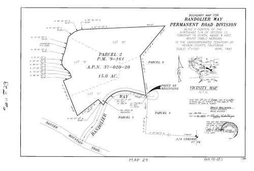 Click to see Record of Survey Book 11, pg. 029 (1992) of Nevada County Recorders Survey Maps Book 11