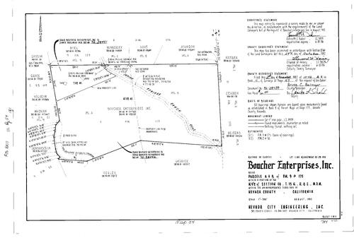 Click to see Record of Survey Book 11, pg. 54 (1992) of Nevada County Recorders Survey Maps Book 11
