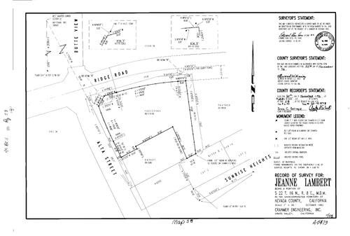Click to see Record of Survey Book 11, pg. 58 (1992) of Nevada County Recorders Survey Maps Book 11