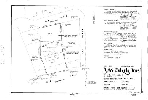 Click to see Record of Survey Book 11, pg. 71 (1993) of Nevada County Recorders Survey Maps Book 11