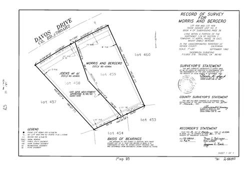Click to see Record of Survey Book 11, pg. 80 (1993) of Nevada County Recorders Survey Maps Book 11