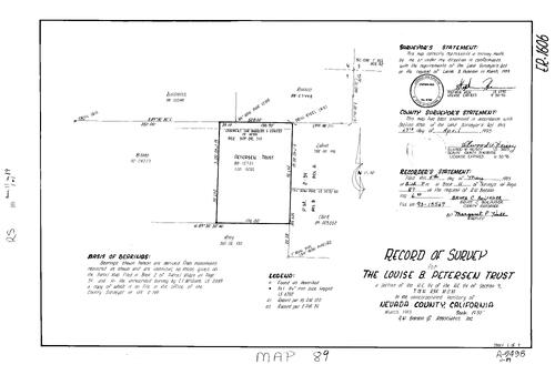 Click to see Record of Survey Book 11, pg. 89 (1993) of Nevada County Recorders Survey Maps Book 11