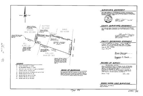 Click to see Record of Survey Book 11, pg. 94 (1993) of Nevada County Recorders Survey Maps Book 11