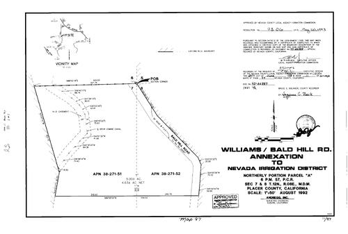 Click to see Record of Survey Book 11, pg. 97 (1993) of Nevada County Recorders Survey Maps Book 11