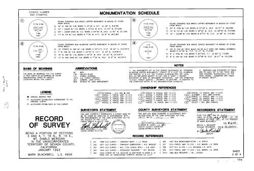Click to see Record of Survey Book 11, pg. 99 (1993) of Nevada County Recorders Survey Maps Book 11