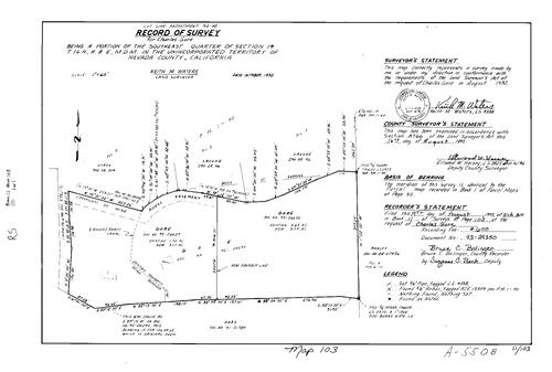 Click to see Record of Survey Book 11, pg. 103 (1993) of Nevada County Recorders Survey Maps Book 11