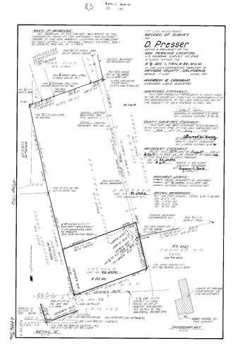 Click to see Record of Survey Book 11, pg. 106 (1993) of Nevada County Recorders Survey Maps Book 11