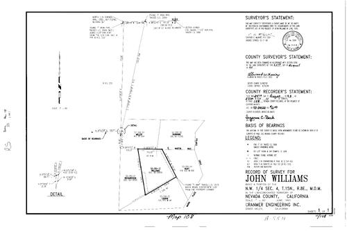 Click to see Record of Survey Book 11, pg. 108(1993) of Nevada County Recorders Survey Maps Book 11