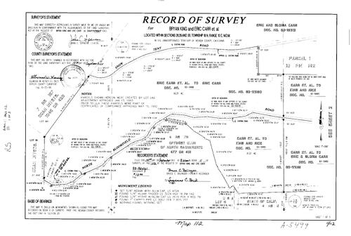 Click to see Record of Survey Book 11, pg. 112 (1993) of Nevada County Recorders Survey Maps Book 11