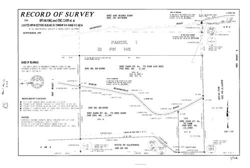 Click to see Record of Survey Book 11, pg. 112 (1993) of Nevada County Recorders Survey Maps Book 11