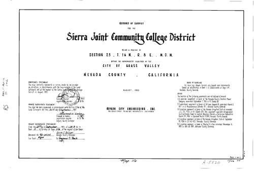 Click to see Record of Survey Book 11, pg. 116 (1993) of Nevada County Recorders Survey Maps Book 11