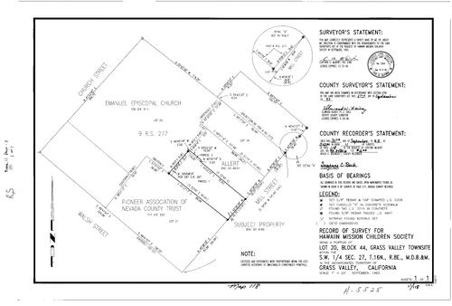 Click to see Record of Survey Book 11, pg. 118 (1993) of Nevada County Recorders Survey Maps Book 11